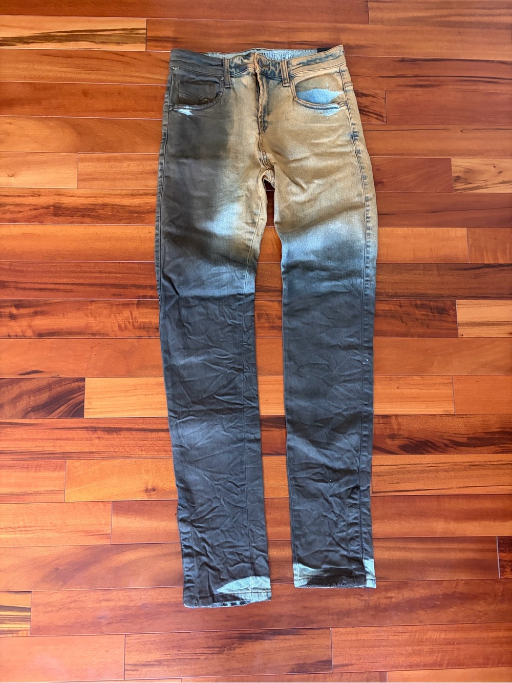 Slim Ombre Olive to Black Skinny Jeans - Men's
